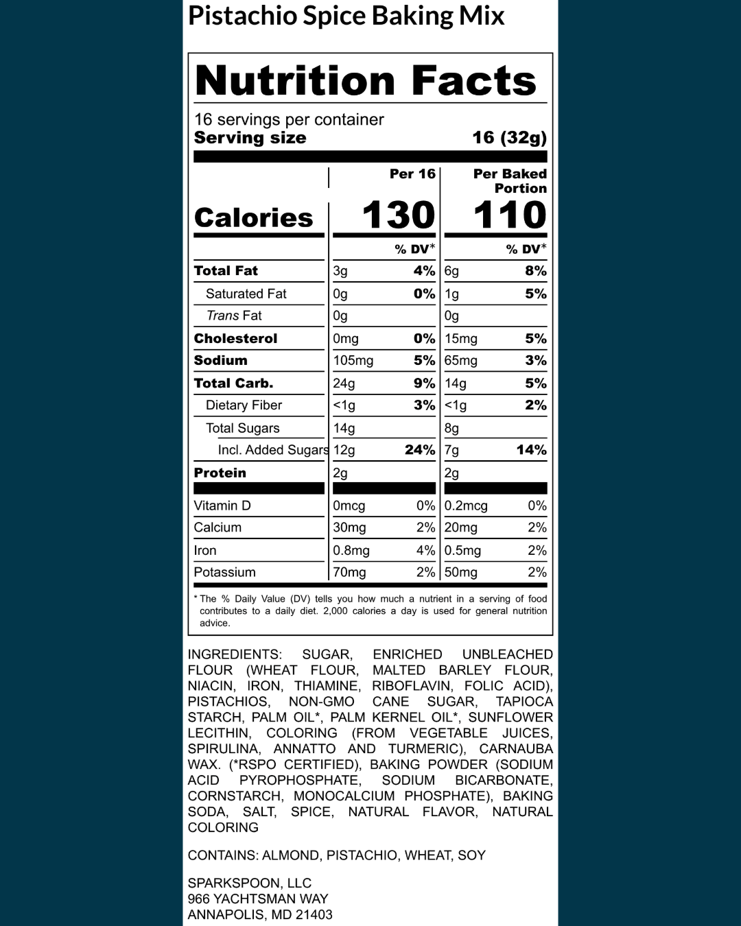 Pistachio Spice Cake Mix